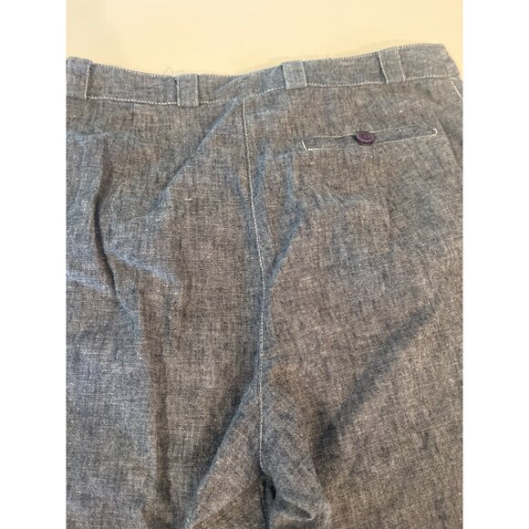 AGB Womens Embroidered Chambray Pants With Pockets & Cuffed Hem Size 8 Linen/Cot - Picture 8 of 8